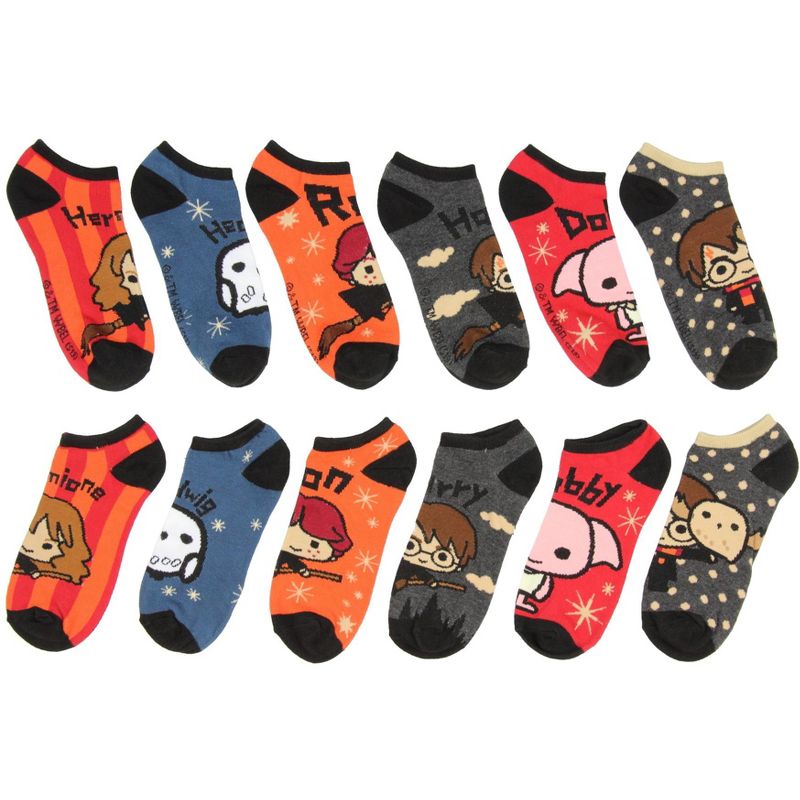 Harry Potter Chibi Character Designs Adult 6 Pack Ankle Socks Multicoloured, 2 of 4