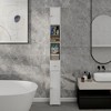 Sevobal Bathroom Storage Cabinets, Double Door Lockers with Drawer and Open Storage Shelf, Upright Storage for Bathroom, White, 7.87"*7.87"*70.86" - 3 of 4