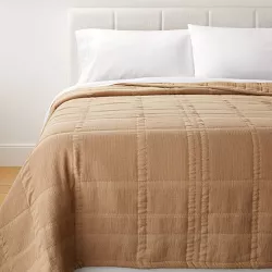Full/Queen Waffle Matelasse Quilt Camel - Threshold™ designed with Studio McGee