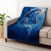 Hastings Home 92"x80" Weighted Blanket with Ocean Dolphins Pattern- Plush Thick 8 Pound Faux Mink Soft Fuzzy Blanket for Couch, Sofa and Bed - 2 of 4