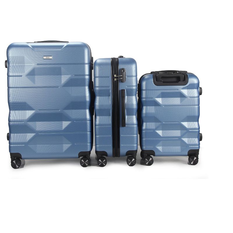 Mirage Luggage Maggie ABS Hard shell Lightweight 360 Dual Spinning Wheels Combo Lock 3 Piece Luggage Set, 3 of 6