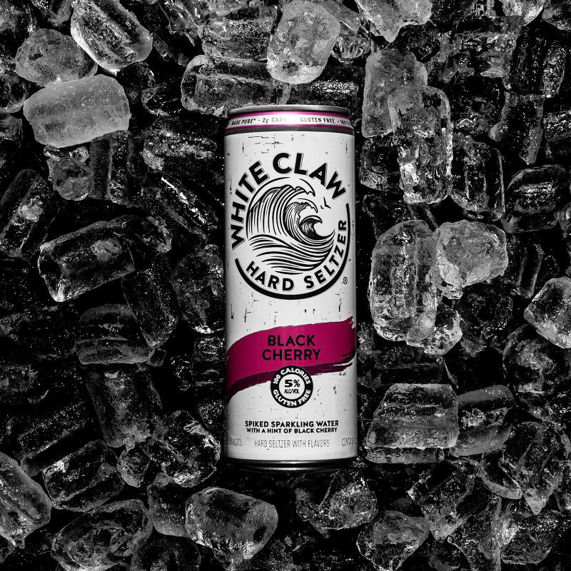 White Claw Black Cherry Hard Seltzer - 12pk/12 fl oz Slim Cans, 3 of 11
