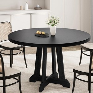 Dining Table for 4 to 6 People, 47 Inch Round Dining Table, Wooden Kitchen Table with Sturty Legs, Dining Room Table for Dining Room, Kitchen - 1 of 4