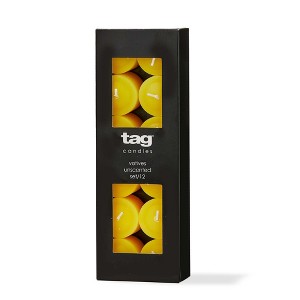tag Color Studio Votive Candles Set of 12 Yellow Smokeless Paraffin Wax Burn Time 5 Hrs - 1 of 2