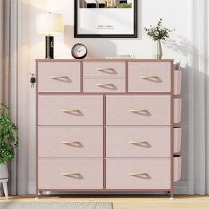 Gikpal 10 Drawers Dresser for Bedroom, Storage Drawer, Cupboards & Cabinets, Side Pockets & Hooks, Sturdy Metal Frame, Kitchen, Dinning Room - 1 of 4