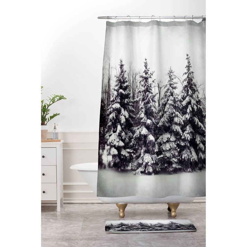 24&#34;x36&#34; Snow and Pines Bath Mat Black/Gray - Deny Designs, 3 of 8