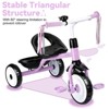Itopfox Toddler Tricycle for Ages 2-4 Years, Kids Trike with Bell and Back Basket, 3 Wheel Bike Riding Toy Gift for Girls, Purple - 2 of 4