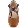 Allegra K Women's Cross Strap Buckle Closure Chunky Heels Ballet Pumps - 2 of 4