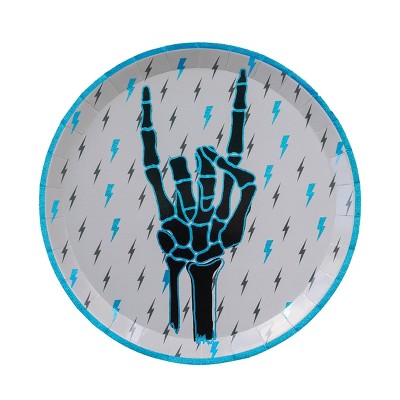 Jollity & Co. - Rock On Skeleton Dinner Plates - Pack of 8 Paper Plates