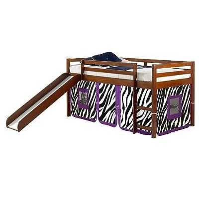 Donco Kids Twin Tent Bed Espresso w/Zebra Tent Kit