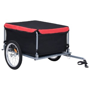 VidaXL Bike Trailer Black and Red 143.3 lb - 1 of 4