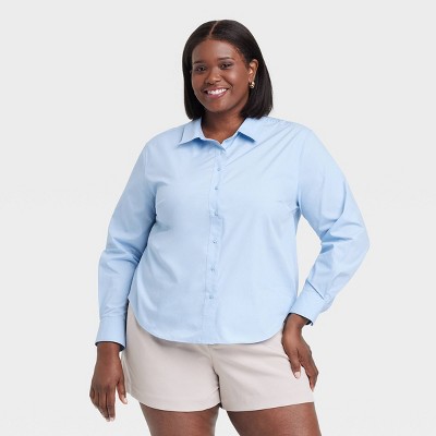 Women's Long Sleeve Button-Down Boyfriend Shirt - A New Day™