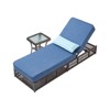 Outdoor Chaise Lounge with Side Table Set, Adjustable Outdoor Chaise Lounge Chair with 5 Adjustable Positions, Patio Chaise Lounge Chair with Cushion - 2 of 4
