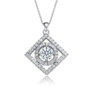 Elegant white gold plated neckalce with timeless design and refined finsih for a sophisticated look - 1 of 3