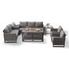 Belord 9 Pieces Outdoor Patio Furniture Sectioanl Set with Brown All Weather Wicker, L-Shaped Patio Sectional Set with Storage Deck Box - 3 of 4