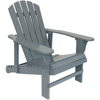 Sunnydaze Outdoor Natural Fir Wood Lounge Backyard Patio Adirondack Chair with Adjustable Backrest - Gray