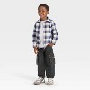 OshKosh B'gosh Toddler Boys' Long Sleeve Plaid Shirt - Navy Blue - 3 of 3