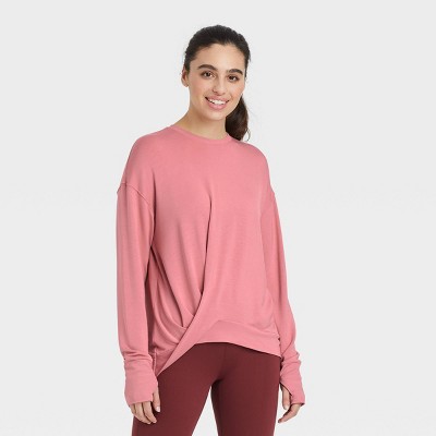 Women's Super Soft Twist-Front Crewneck Pullover Sweatshirt - All in Motion™