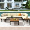 9-Piece Modern Outdoor Sectional Sofa Set, Patio Conversation Set with Cushions & Coffee Table for Backyard, Garden & Deck - ModernLuxe - 2 of 4
