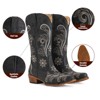 IUV Mid-Calf Cowgirl Boots Cowboy Western Pull-On Tabs Pointy Toe Boot Beige/White/Brown/Pink/Black - 3 of 4