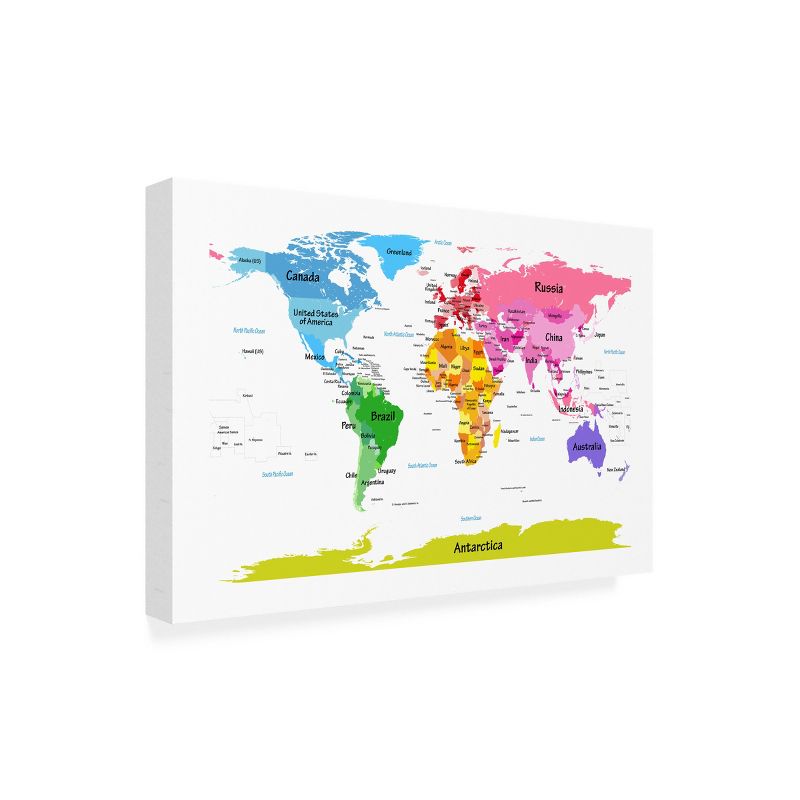 Michael Tompsett World Map for Kids II Outdoor Canvas Art, 2 of 8