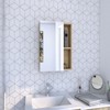 SEVOBAL Bathroom Storage Cabinets Wall Mounted Medicine Cabinet with Mirror and Multiple Shelves for Bathroom, Beige, 5.4"*17.7"*19.5" - 3 of 4