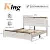 AMERLIFE Farmhouse Bed Frame with 47" Tall Headboard and Sliding Barn Doors - 2 of 3