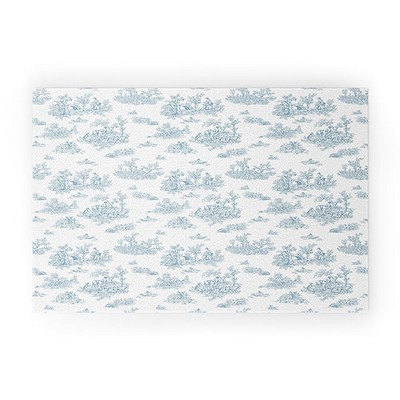 Evanjelina & Co Toile De Jouy Duck Egg Blue 30" x 20" Welcome Mat - Society6