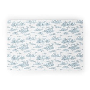 Evanjelina & Co Toile De Jouy Duck Egg Blue 30" x 20" Welcome Mat - Society6 - 1 of 3
