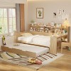 Bellemave Wooden Twin Size Daybed with Storage Shelves, Multi-functional Bed with Twin Size Trundle Bed and Study Desk, Natural - 3 of 3