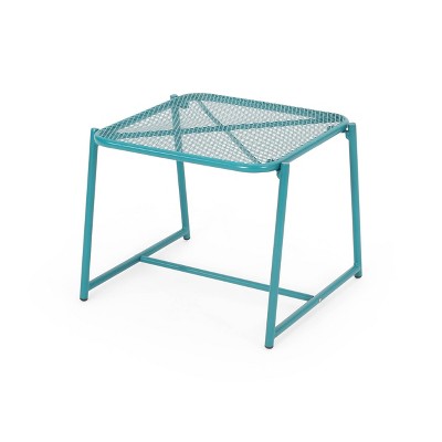 Christopher Knight Home Bucknell Iron Outdoor High Side Table Matte Teal