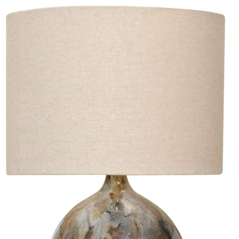 Azores Enamel Iron Lamp with Beige Fabric Shade - StyleCraft, 3 of 5