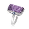 Ross-Simons 8.00 Carat Amethyst, .40 ct. t.w. Sapphire and .21 ct. t.w. Diamond Ring in 14kt White Gold - 3 of 4
