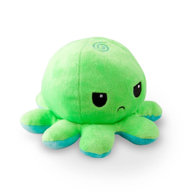 TeeTurtle Reversible Green and Aqua Octopus Plushie, 3 of 5