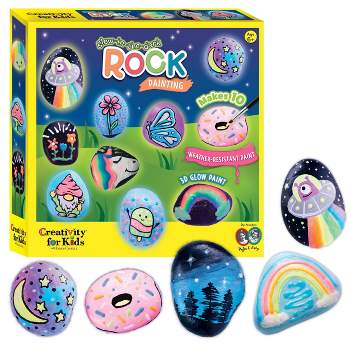 Grahmart amav toys mandala rock painting kit - all supplies included -  non-toxic acrylic paint- hide your diy rock painting & surprise y