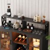 Bar Cabinet with Power Outlets, Liquor Cabinet with Led Lights and Glass Holder, Storage - 2 of 4