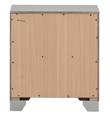 Madison Champagne Silver Croc-Textured 2-Drawer Nightstand