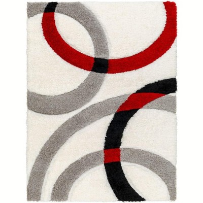 Mark & Day Sanders 7'10"x10' Rectangle Woven Indoor Area Rugs Bright Red/Ivory: Stain-Resistant, Pet Friendly, Modern Decor