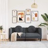 vidaXL 2-Seater Sofa Loveseat - Dark Gray Velvet Upholstered Couch with Cushions - Perfect for Living Room or Office - 2 of 4