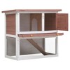 vidaXL Outdoor Rabbit Hutch 1 Door Brown Wood - 2 of 4