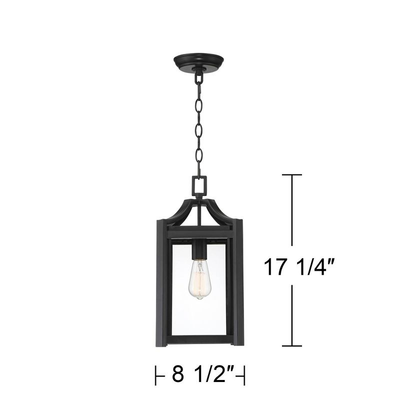 Franklin Iron Works Rockford Rustic Outdoor Hanging Light Black Iron 17" Clear Beveled Glass for Post Exterior Barn Deck House Porch Yard Patio Home, 4 of 9