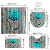 LunaLulinlk 4 Pcs Bathroom Shower Curtain Set Blue Rose Shower Curtain - 4 of 4