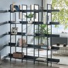 Industrial 5 Tiers Home Office Bookcase Bookshelf, Open Cabinet Display Shelf with Metal Frame for Living Room-Tanpinhause - 3 of 4