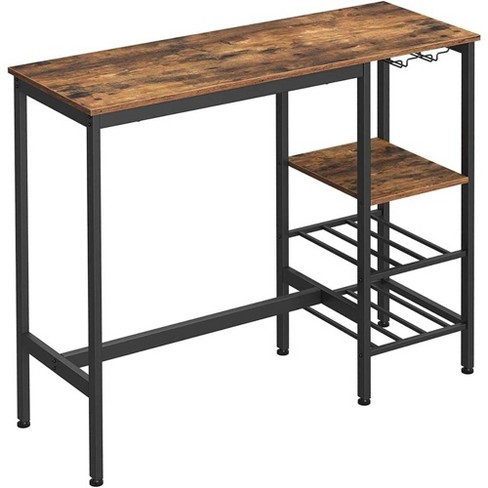 VASAGLE Industrial Rustic Brown Narrow Bar Table  Table salle à manger,  Table haute, Table a manger haute