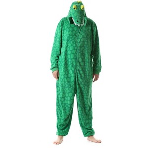 Just Love Mens Gator Adult Bodysuit Hooded Microfleece Aligator Pajamas - 1 of 4