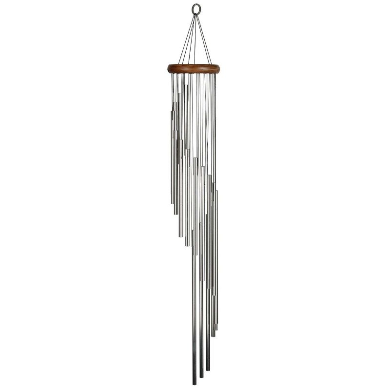 Woodstock Wind Chimes Signature Collection, Woodstock Habitats Rainfall Silver Wind Chime, 1 of 8