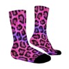 Colorful Leopard Animal Texture Women Printed Crew Socks Funny Funky Socks Soft Polyester Novelty Gifts for Artists Men - 3 of 4