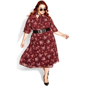 Women's Plus Size Alexandra Dress - port | CITY CHIC - 1 of 4
