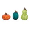 Transpac Bright Glass Pumpkins Set of 3 Decorative Objects Pumpkin Figurines in Multicolored Glass Fall Harvest Tabletop Decor Indoor Use Gift Giving - 2 of 4