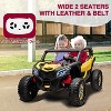 24V 2-Seater UTV, 4WD Ride On Toys with Remote Control, Powerful Electric Vehicle 4 Shock Absorbers, Leather Seats, Music and Lights - 2 of 4